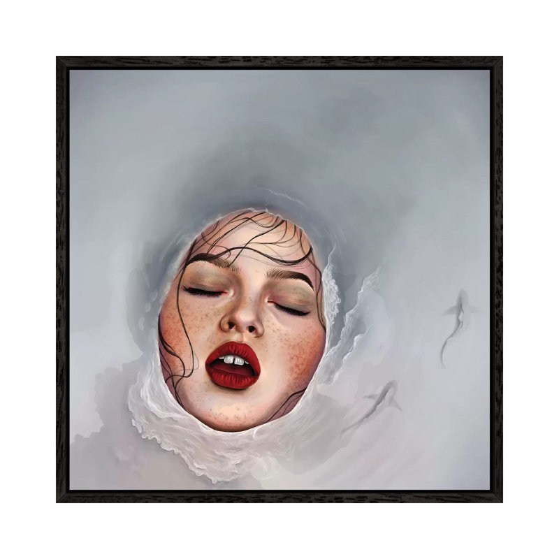 High Tide by Teodora Jelenic - Painting on Canvas, Black Framed, 93.98 cm H x 93.98 cm W