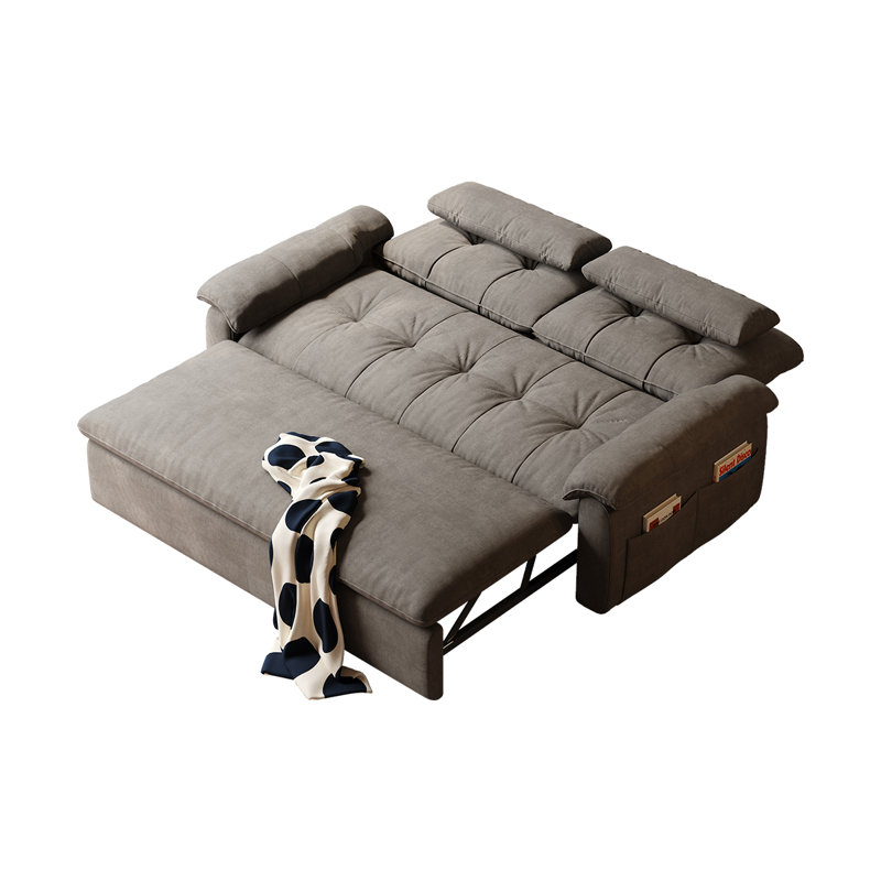70.87 "3-in-1 Pull-Out Sofa Bed with Adjustable Backrest, Storage Armrests & Cozy Adult Sleep, Gray