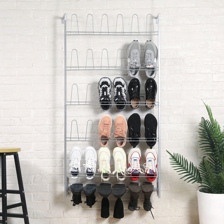 Rebrilliant Wall-Mounted 18-Pair Shoe Boot Rack & Reviews