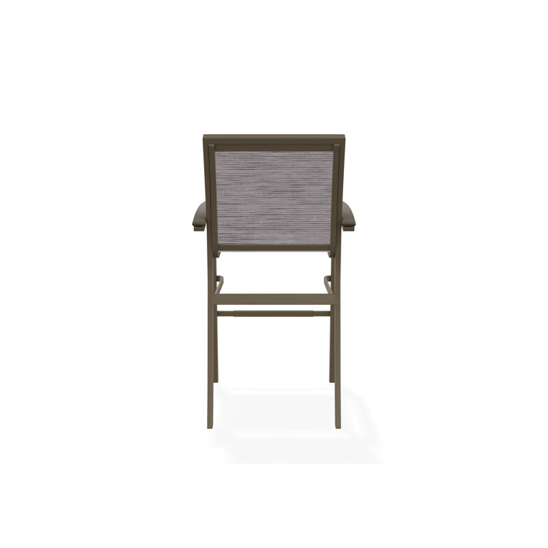 Chaise de café empilable en aluminium Bazza, Bois de plage, Fossile