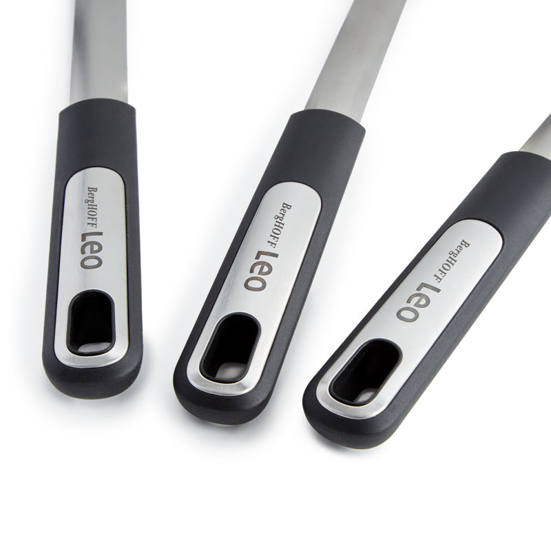 Graphite Stainless Steel 3-Piece Utensil Set with Silicone Heads