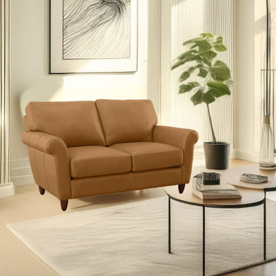 Causeuse en cuir véritable Cherish