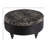 Gaze 35" Wide Round Animal Print Cocktail Ottoman, Black