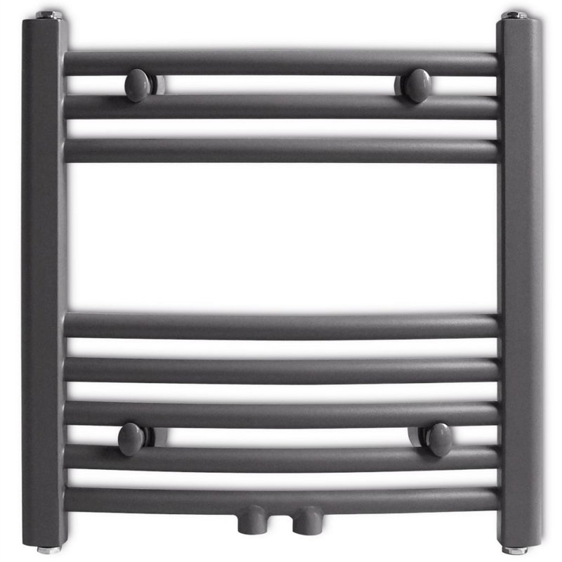 Sonny Curved Towel Rail Heated Towel Rails, 480mm H x 480mm W x 22cm D, Black