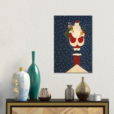 «Chimney Santa», reproduction d'art sur toile tendue