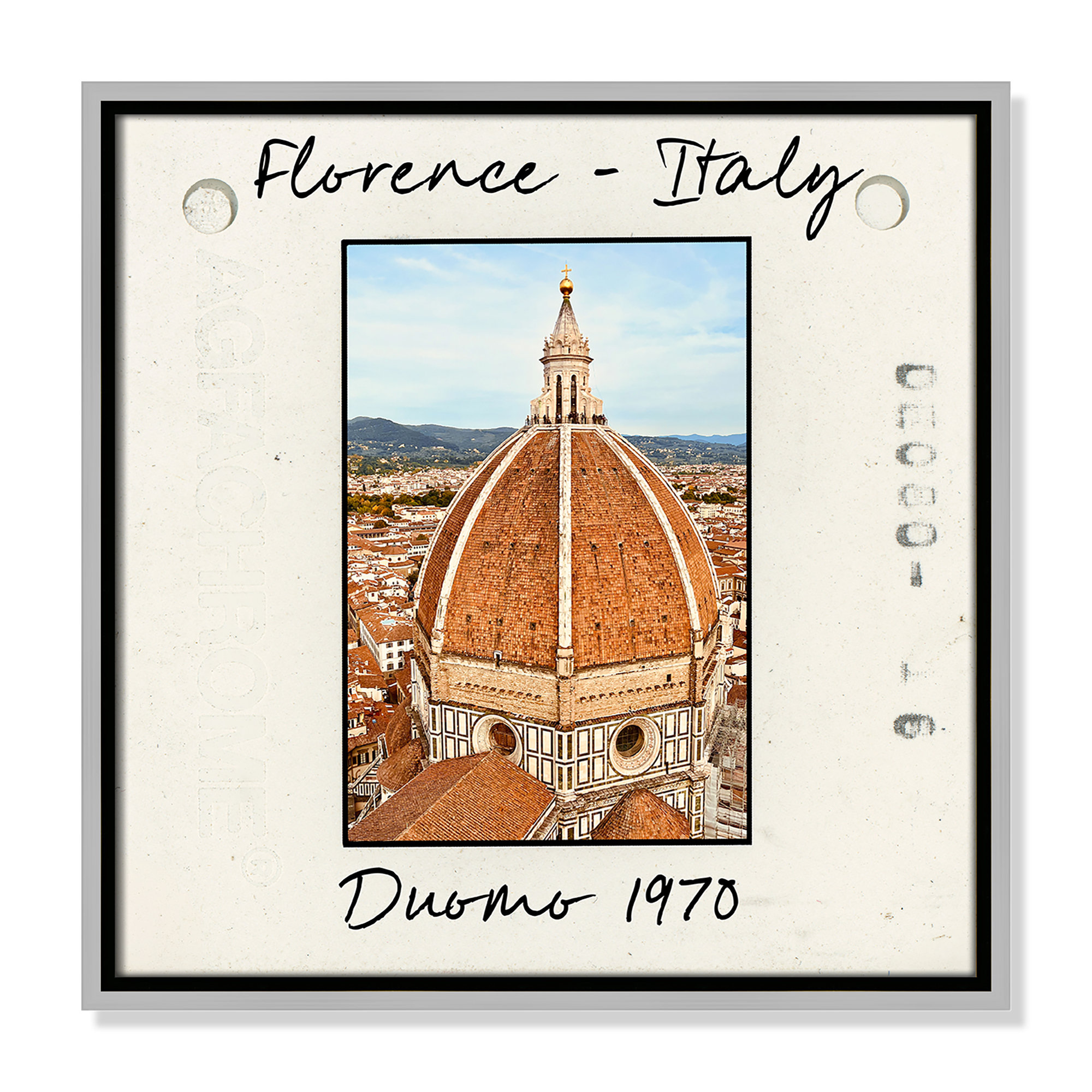 Florence Italy - Duomo Print by Susan Jill, Silver Floater Framed Canvas, 17.5" H x 17.5" W x 2" D