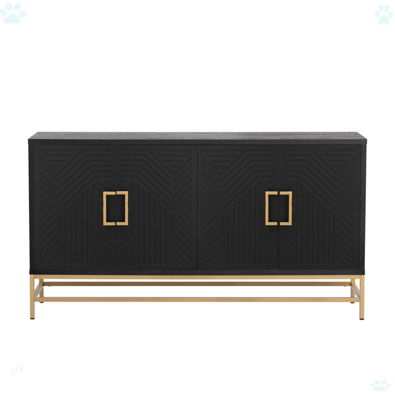 ideboard Buffet Cabinet with Storage, sideboard cabinet with Adjustable Shelves, Rectangular Metal Handles and Legs for Kitchen, Living room, and Dining Room