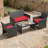 4-Piece All-Weather Patio Conversation Furniture Set, 3 Upholstered Seats With Removable Washable Cushions, 1 Side Table With Scratch-Resistant Tempered Glass Tabletop-184794951