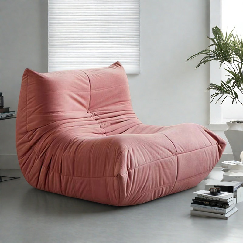 Canapé à billes rétro, Polyester rose