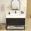 Finition du meuble-lavabo sur pied simple de base 42 po Jessica: Noir lustré-72495703