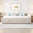 Upholstered L-Shaped Upholstered Daybed With Twinsize Pop Up Trundle, Beige-1121826174