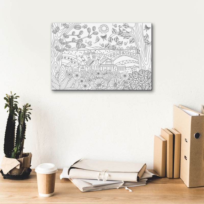 «Coloriage de ville» par Epic Portfolio, art mural sur toile, H 12 po x l 18 po x P 0,75 po