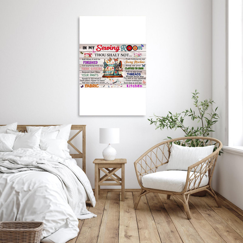 In My Sewing Room - 1 Piece Rectangle Graphic Art Print On Wrapped Canvas, H 36 po x l 24 po x P 1,25 po
