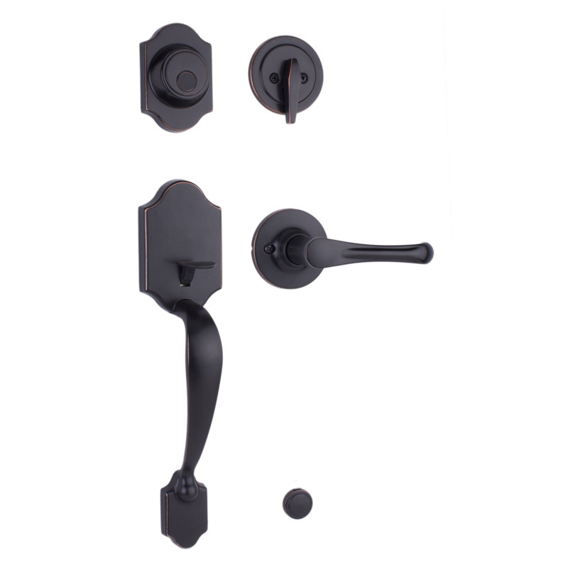 Parkside Complete Inactive Entry Handle With Somerset Lever, Oil Rubbed Bronze