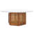 White Faux Marble Top/Brown Base
