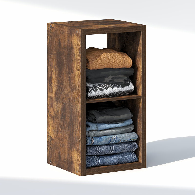 Heddy 40.4cm W Manufactured Wood Shelving Unit, Amber Pine