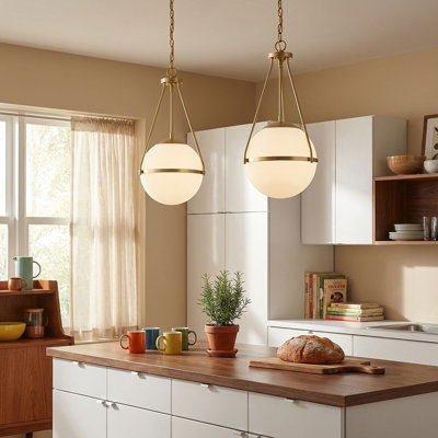 Romo 1-Light Pendant in Natural Brass