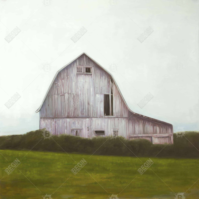 Rustic barn - 32"x32" art on canvas