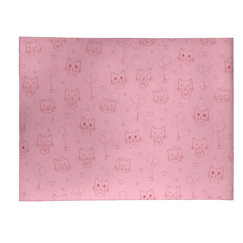 Tapis zone rose fait main, Rectangle 9 pi x 12 pi