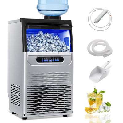 JOEAONZ Ice Maker 90 Lb. Daily Production Cube Clear Ice Freestanding Ice Maker