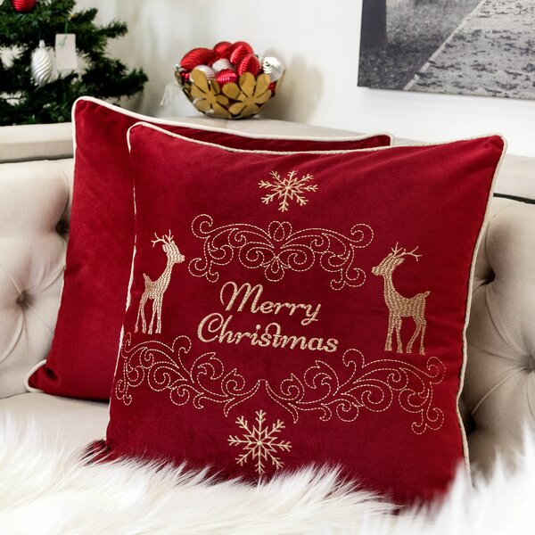 1pc Christmas Wreath & Small Bird Pattern Pillow Case (pillow
