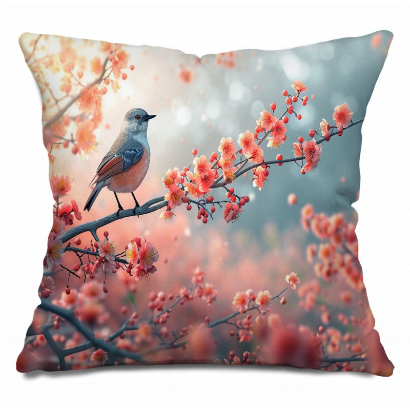 Coussin oiseau, H 26 po x l 26 po