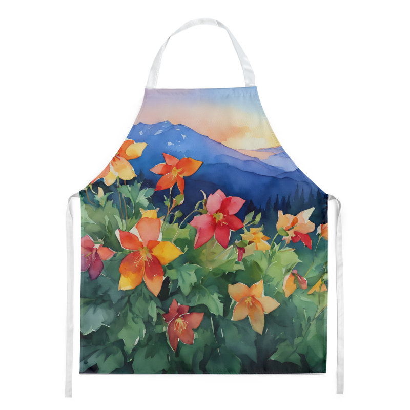 Iris du Tennessee en tablier aquarelle, Bleu / vert Colorado Rocky Mountain Columbine