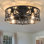 50cm Farmhouse Reversible Caged Ceiling Fan with Light Kit And Remote