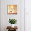 Key cabinet for wall, Opens to the right, 30x30x5, Black, A magical deer against the orange mist, 