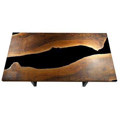 Thyria Walnut Solid Wood Base Dining Table