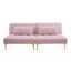 Futon convertible de 71 po avec pieds en métal et tissu en peluche