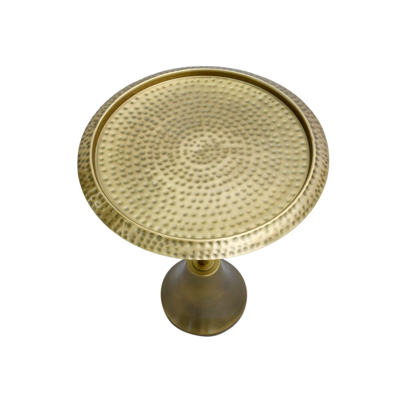 Table d'appoint / verre Marlo, Laiton antique