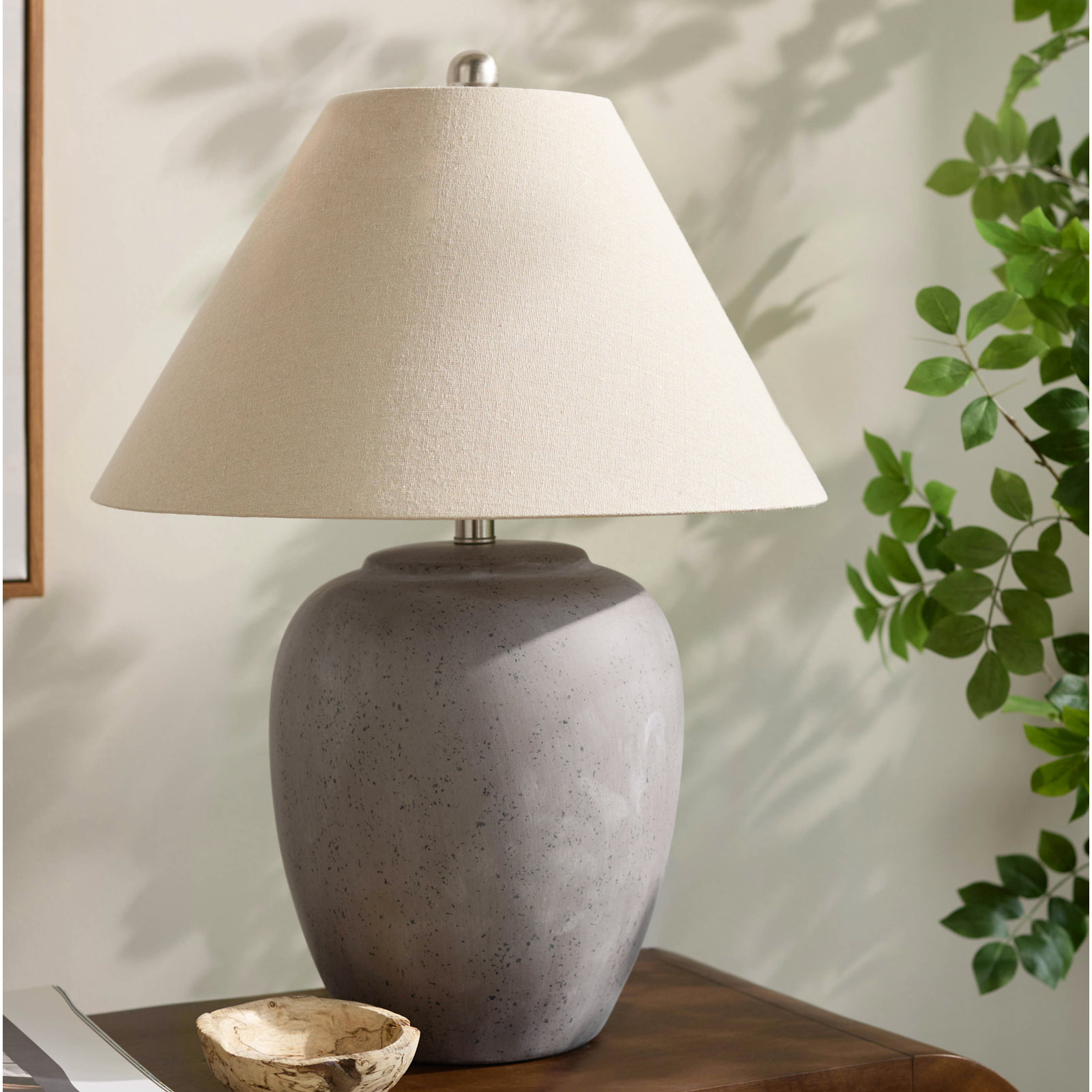 Eustacia Ceramic Table Lamp, Gray