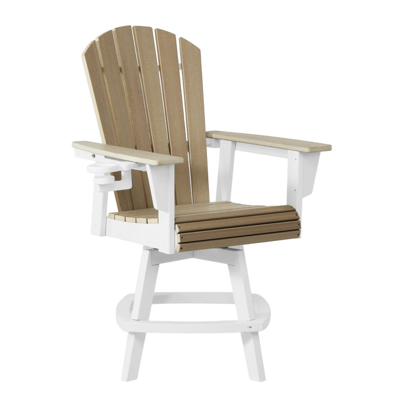 Fauteuil de comptoir pivotant blanc Kevin Adirondack, Beige/White, 23.25"