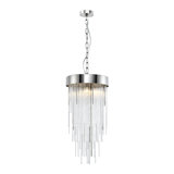 4-Light 12" Round Convertible Flush Crystal Chandelier