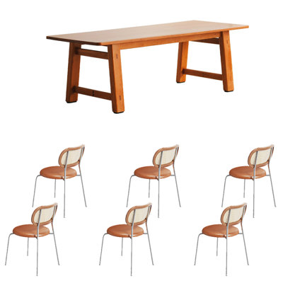 Thickened solid wood dining table