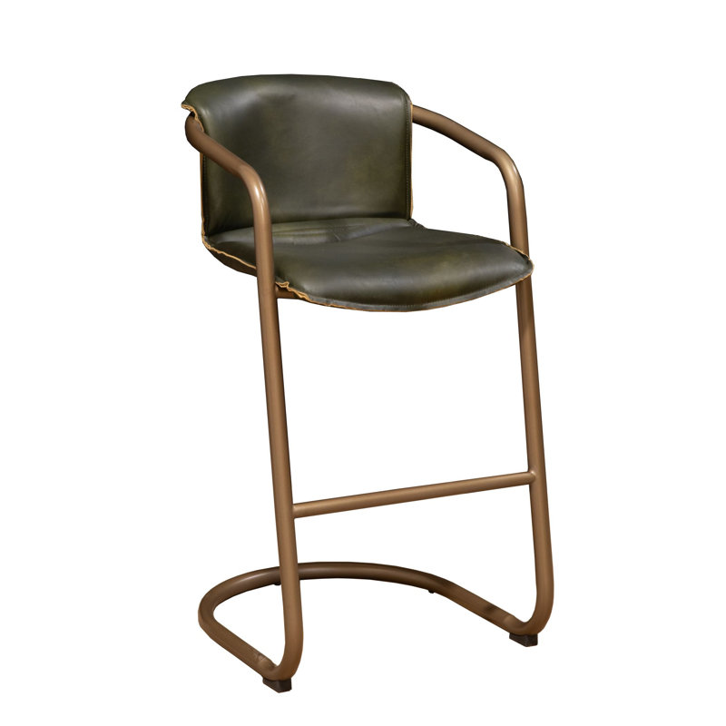 Upholstered Counter Stool with Metal Frame