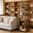  6-Tier Arched Bookshelf, Rustic Floor Standing Display Shelf for Living Room, Bedroom, Study with Decorative Shelves