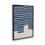Impression sur toile dans un cadre bleu marine et crème-228723134-228723125