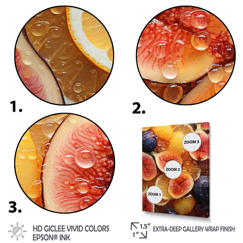 «Fruit Sunkissed Fig I» sur toile, H 20 po x l 12 po x P 1 po