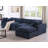 Amiyiah 142 Inch Upholstered L-shaped Soft Cloud Couch Sectional With Ottoman, Dark Blue Polyester-207874780