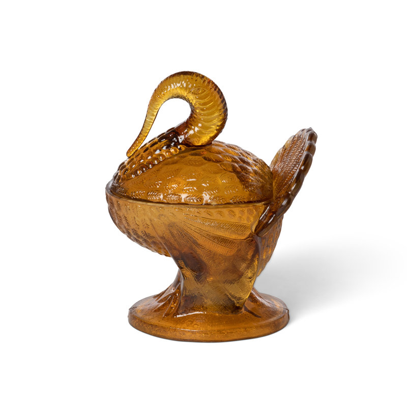 Amber Glass Serving Bowl