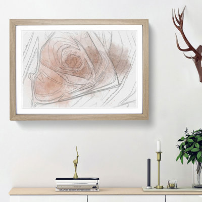 Light Pink Rose in Abstract - Picture Frame Graphic Art Print