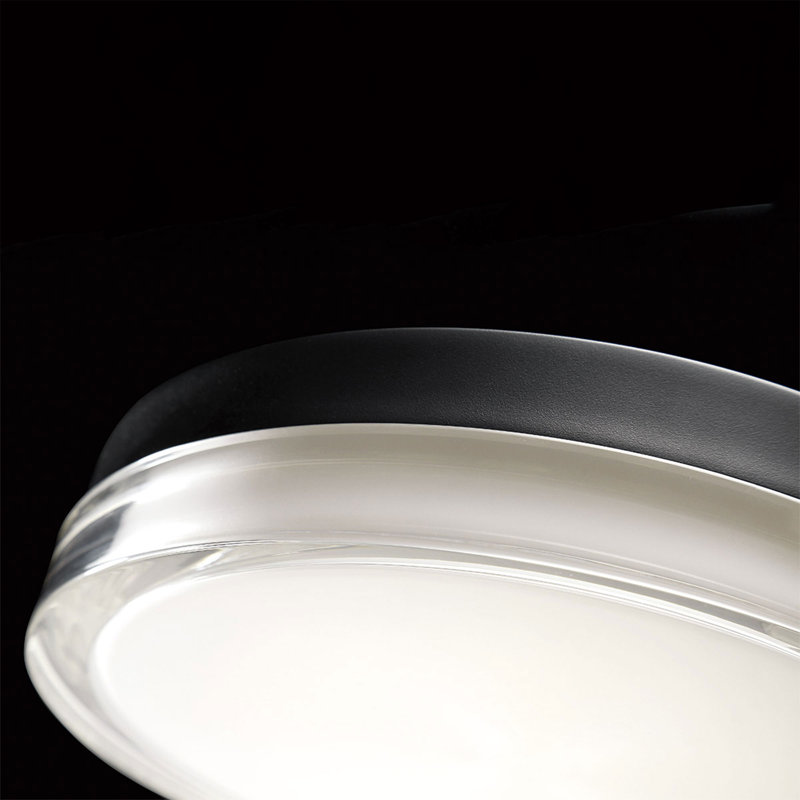 Pi Black Outdoor Flush Mount, 3000K, 2.5" H x 15" W x 15" D, Matte Black