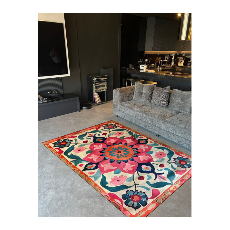Tapis décoratif lavable à la machine multicolore Paris Collection Paris, Sous-tapis rectangulaire de 3 pi 3 po x 4 pi 11 po