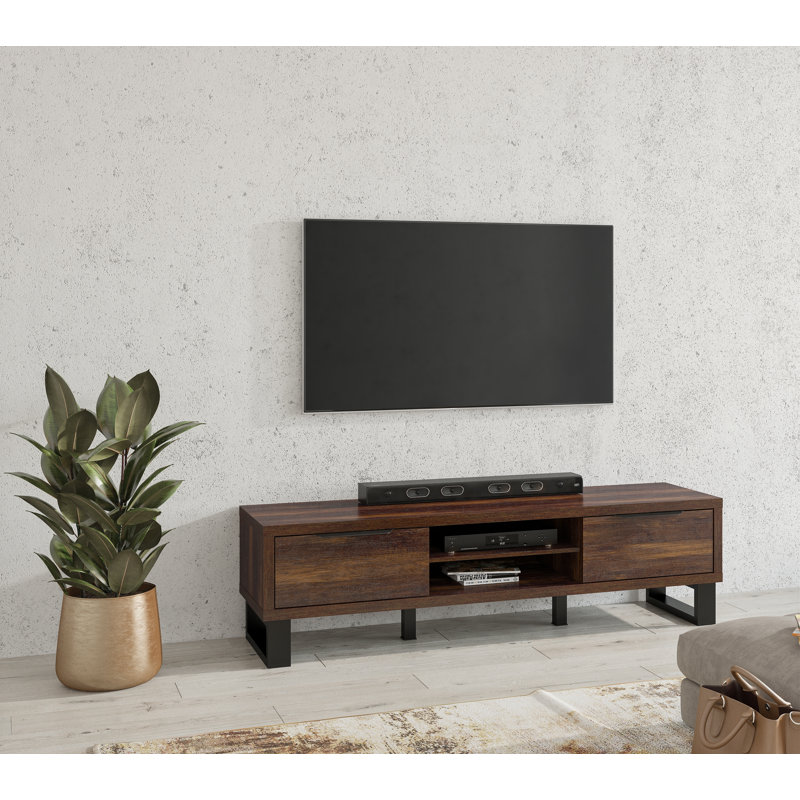 Erik Unfinished TV Stand for TVs up to 78", Wallace Oak
