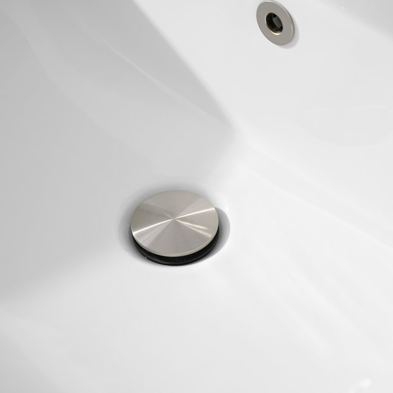 Bathroom Sink Pop-Up Drain With Overflow, Brushed Nickel