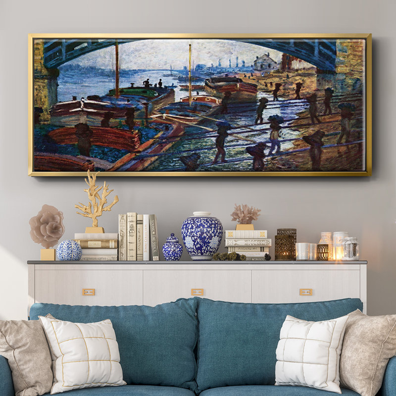 Le transporteur de charbon par Monet - Toile encadrée