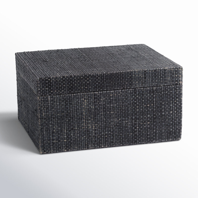 Raffia Decorative Box, 5.25" H x 10" W x 8" D