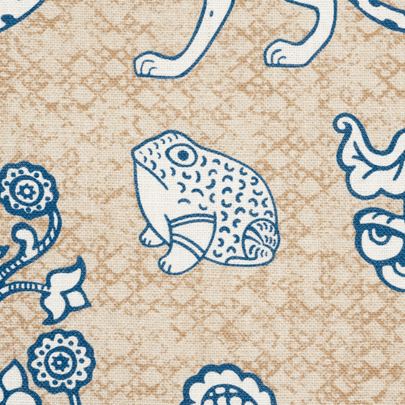 Animalia Fabric, Blue/Natural